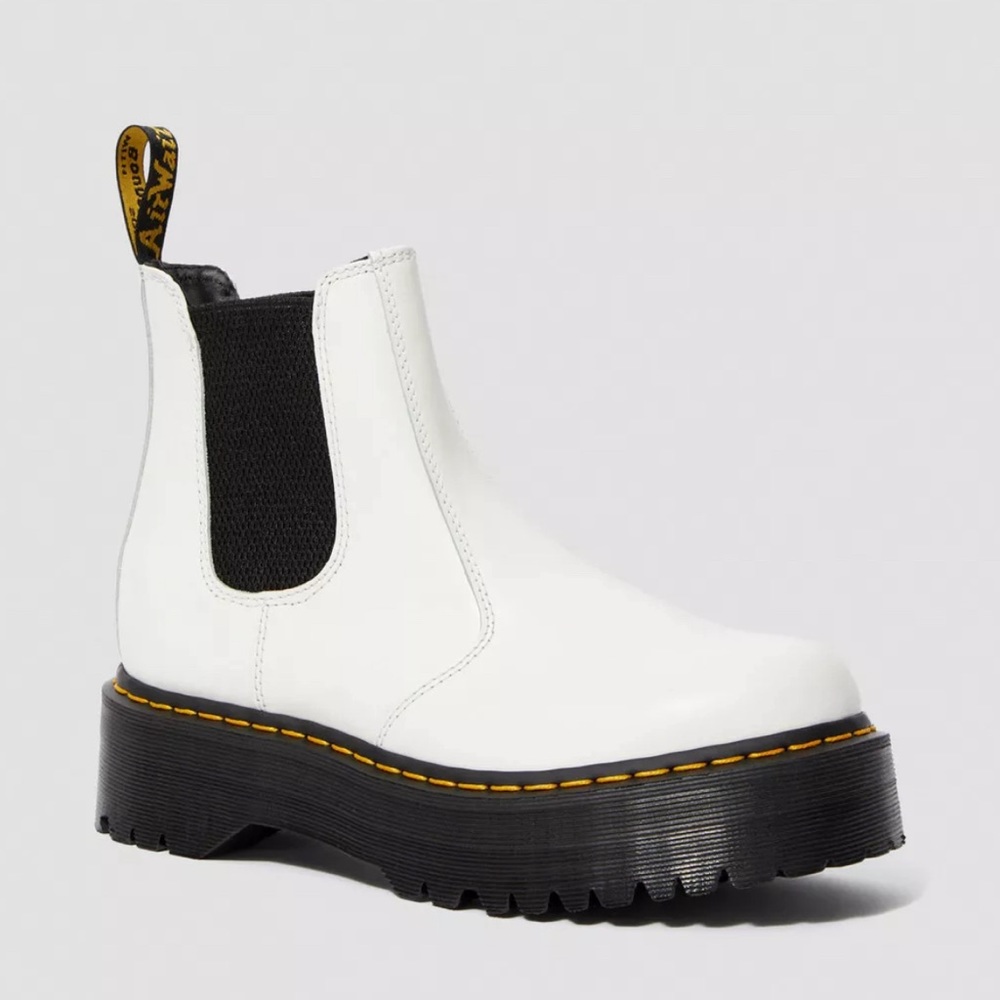 White Platform Dr. Marten Chelsea Boot Size 9